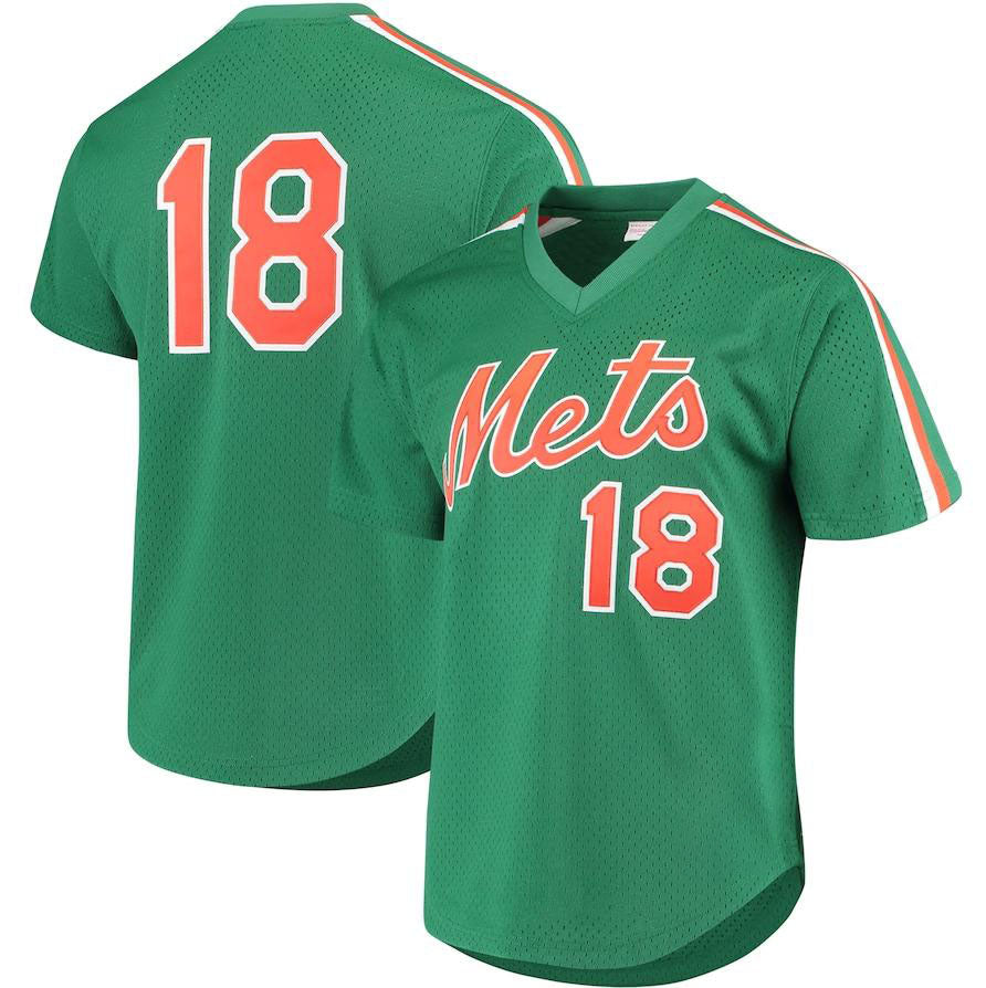 New York Mets #18 Darryl Strawberry Green Cooperstown Mesh Batting Practice Jersey Baseball Jerseys