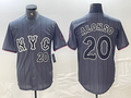 New York Mets #20 Pete Alonso Number Grey 2024 City Connect Cool Base Stitched Baseball Jerseys