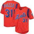 New York Mets #31 Mike Piazza Orange Youth Cooperstown Collection Mesh Batting Practice Jersey Baseball Jerseys