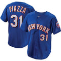 New York Mets #31 Mike Piazza Royal Cooperstown Collection Mesh Batting Practice Button-Up Jersey Baseball Jerseys