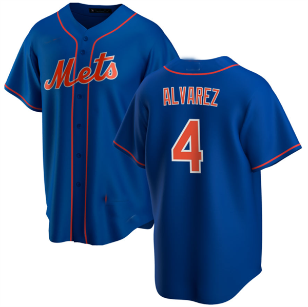 New York Mets #4 Francisco lvarez Royal Cool Base Stitched Baseball Jersey