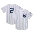 New York Yankees #2 Derek Jeter 2014 Cooperstown Collection Authentic Throwback Jersey - White Stitches Baseball Jerseys