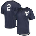 New York Yankees #2 Derek Jeter Cooperstown Collection Mesh Batting Practice Button-Up Jersey - Navy Stitches Baseball Jerseys