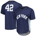 New York Yankees #42 Mariano Rivera Cooperstown Collection 2009 Batting Practice Jersey - Navy Stitches Baseball Jerseys