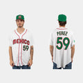 #59 OLIVER PEREZ MEXICO BASEBALL 2023 WORLD BASEBALL CLASSIC JERSEYC WHITE Stitches Baseball Jerseys