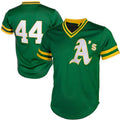 Oakland Athletics #44 Reggie Jackson Cooperstown Mesh Batting Practice Jersey - Green Baseball Jerseys