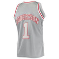 M.Bucks #1 Oscar Robertson 75th Anniversary 1971-72 Hardwood Classics Swingman Jersey Silver Stitched American Basketball Jersey