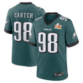 P.Eagles #98 Jalen Carter Player Midnight Green Super Bowl LIX Game Football Jerseys