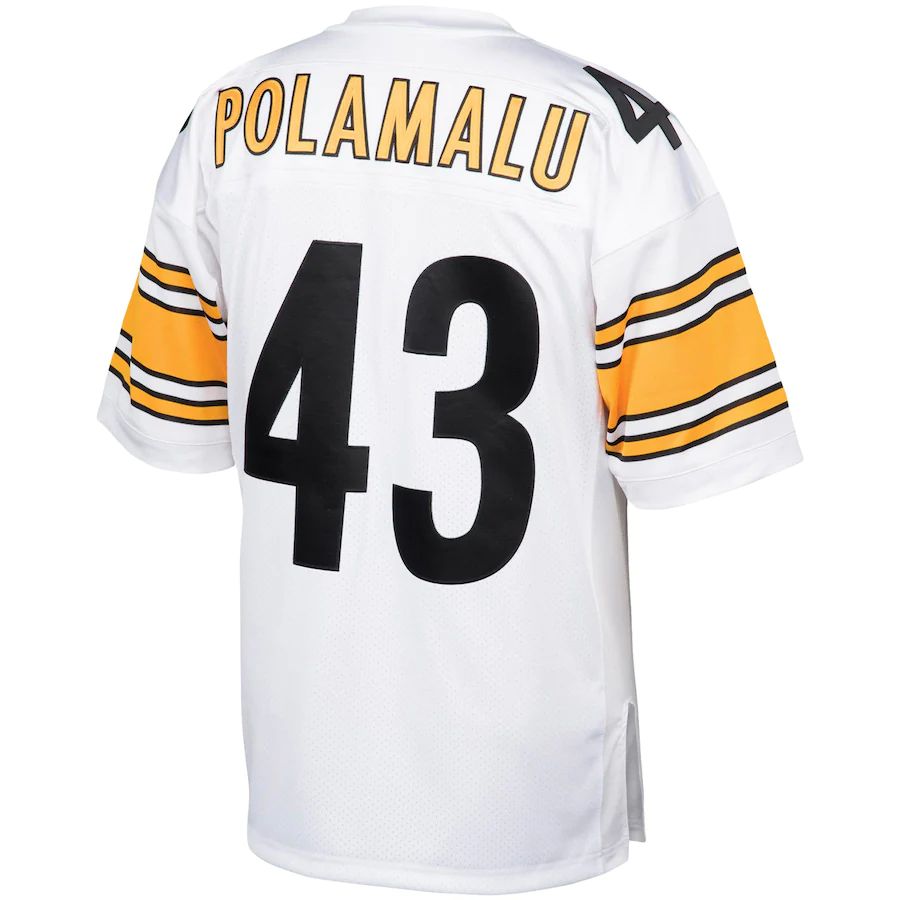 P.Steelers #43 Troy Polamalu White 2005 Authentic Throwback Retired Player Jersey Stitched American Football Jerseys