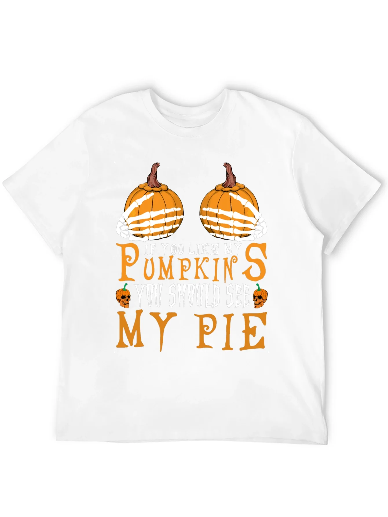 Funny Halloween Pumpkin Skeleton Hands T-Shirt