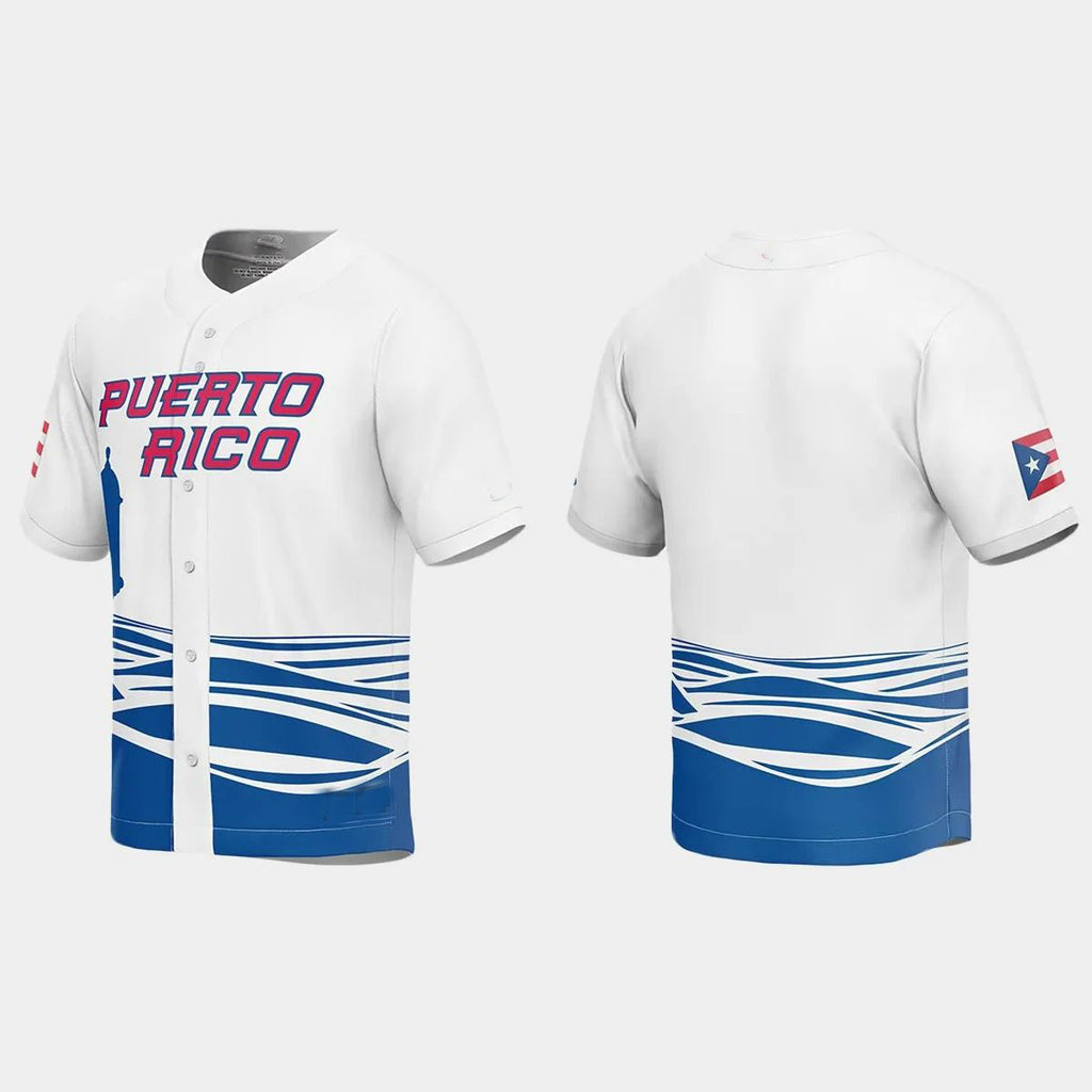 PUERTO RICO BASEBALL 2023 WORLD BASEBALL CLASSIC JERSEYC WHITE Stitches Baseball Jerseys