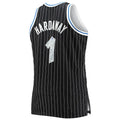 O.Magic #1 Penny Hardaway Big & Tall 1994-95  75th Anniversary Diamond Swingman Jersey Black Stitched American Basketball Jersey
