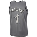 O.Magic #1 Penny Hardaway Hardwood Classics Retired Player 1994-95 Metal Works Swingman Jersey Charcoal Stitched American Basketball Jersey