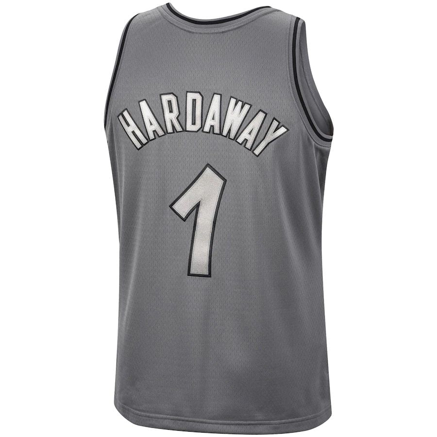 O.Magic #1 Penny Hardaway Hardwood Classics Retired Player 1994-95 Metal Works Swingman Jersey Charcoal Stitched American Basketball Jersey
