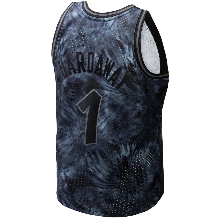 O.Magic #1 Penny Hardaway Unisex Hardwood Classics 1984-85 Tie-Dye Swingman Jersey Black Stitched American Basketball Jersey