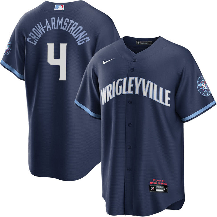Pete Crow-Armstrong Chicago Cubs City Connect Jersey - Navy
