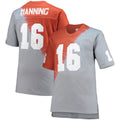 T.Volunteers #16 Peyton Manning Name & Number Tie-Dye V-Neck T-Shirt Gray Tennessee Orange Stitched American College Jerseys