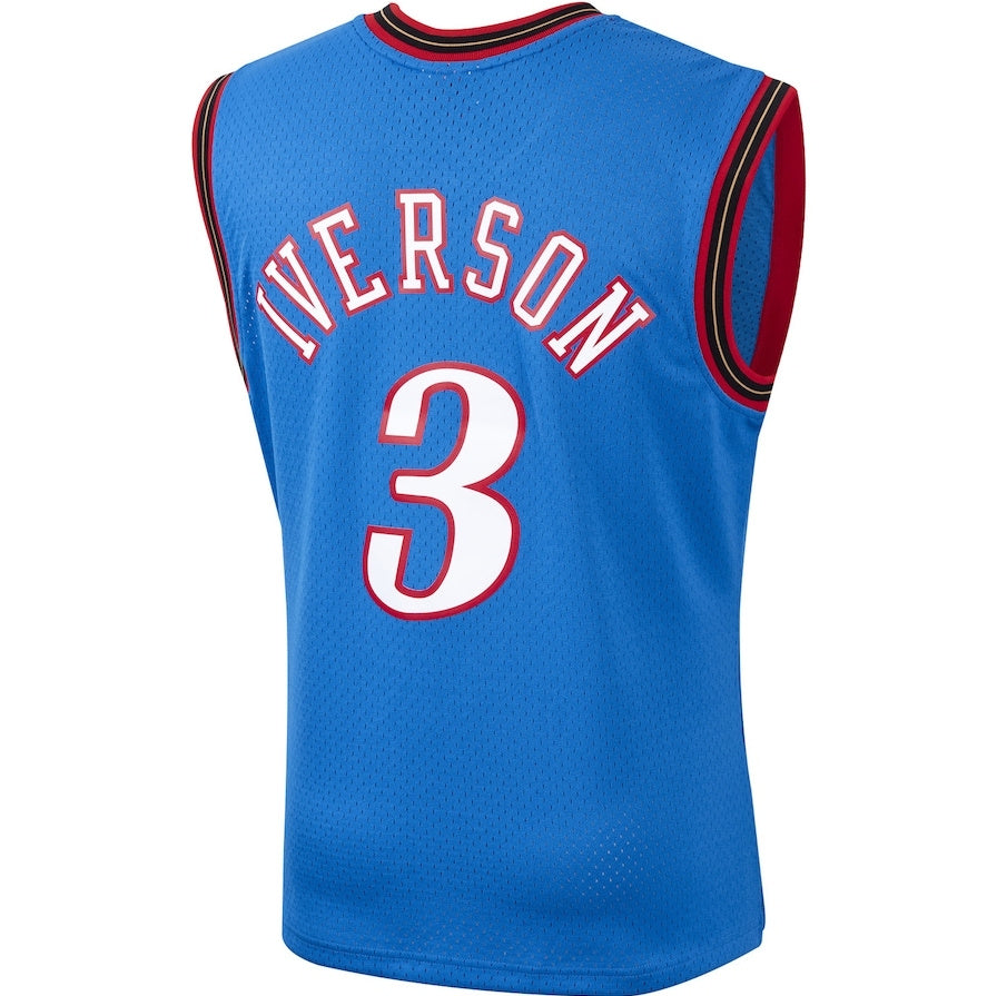 PH.76ers #3 Allen Iverson 1999-2000 Hardwood Classics Swingman Jersey - Royal Stitched American Basketball Jersey