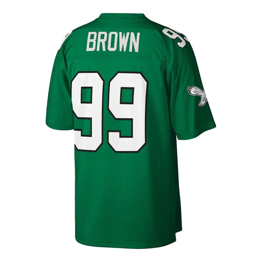 P.Eagles #99 Jerome Brown Kelly Green Big & Tall 1990 Retired Player Replica Jersey Stitched American Football Jerseys