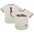 Philadelphia Phillies #1 Richie Ashburn Cooperstown Collection 1948 Authentic Jersey - Cream Baseball Jersey