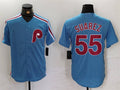 Philadelphia Phillies #55 Ranger Surez Blue Cool Base Stitched Baseball Jersey