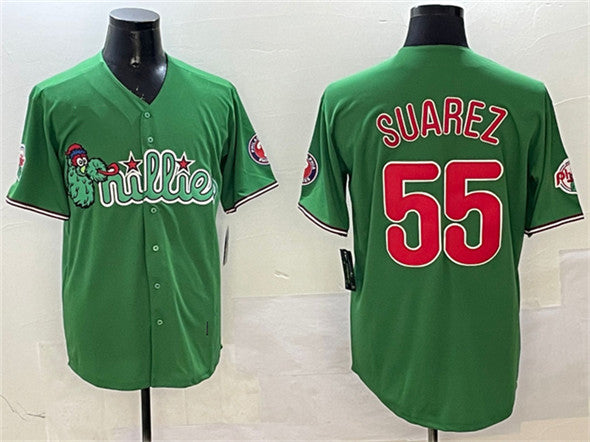 Philadelphia Phillies #55 Ranger Surez Green Phanatic Limited Stitched Baseball Jersey