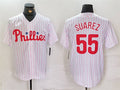 Philadelphia Phillies #55 Ranger Surez White Cool Base Stitched Baseball Jersey