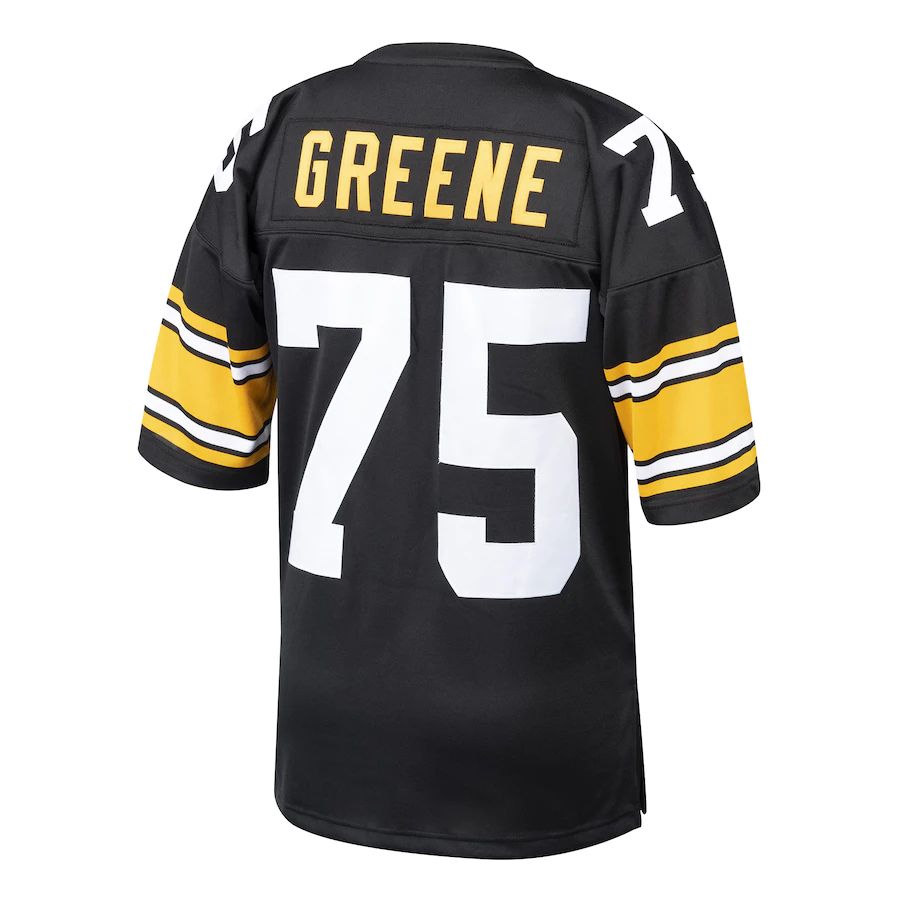 P.Steelers #75 Joe Greene Black 1975 Authentic Throwback Retired Play Stitched American Football Jerseys