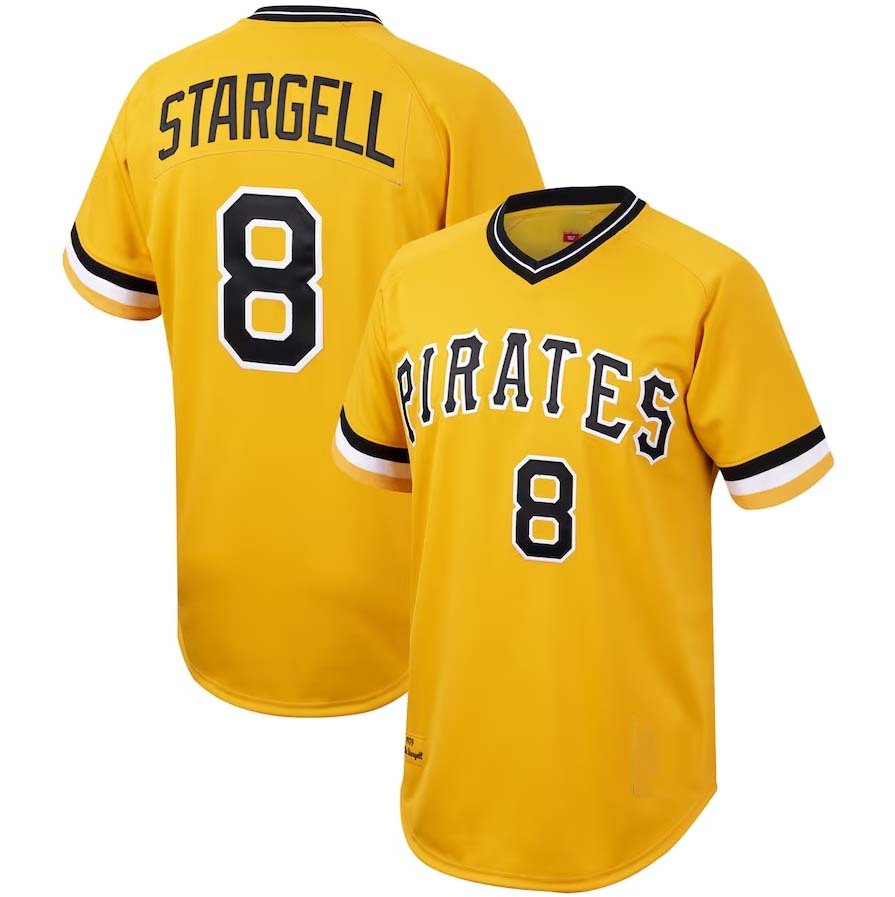 Pittsburgh Pirates #8 Willie Stargell Cooperstown Collection Authentic Jersey - Gold Baseball Jerseys