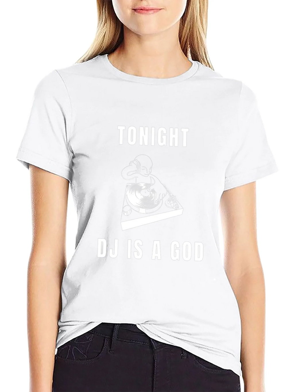 Tonight DJ Is A God Black Graphic Tee