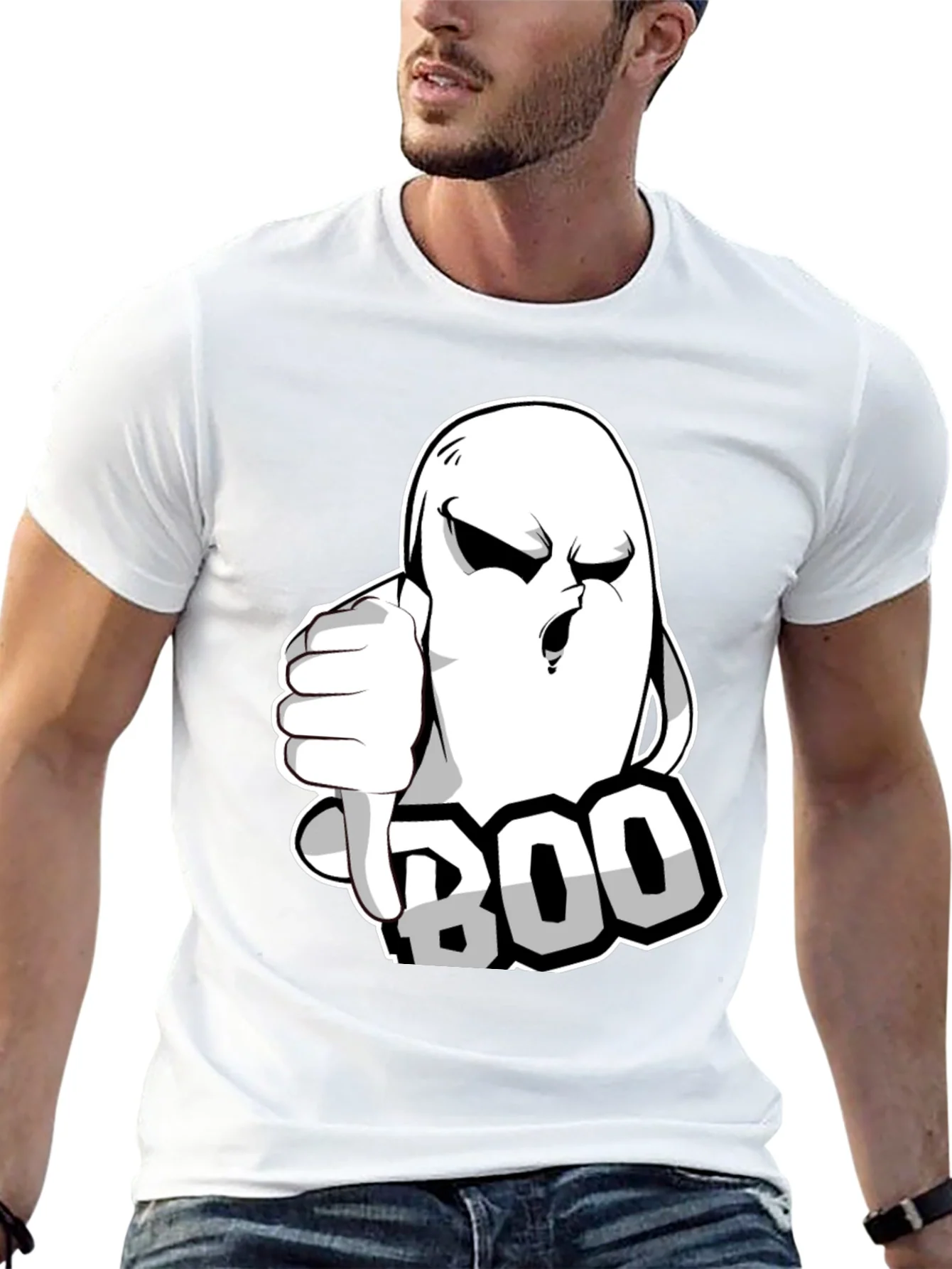 Boo! Ghost Graphic T-Shirt - Halloween Spooktacular