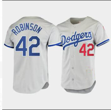 Los Angeles Dodgers #42 Jackie Robinson Gray Authentic 1955 Home Jersey Cray Baseball Jerseys