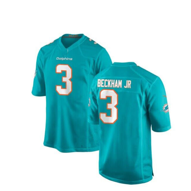 M.Dolphins #3 Odell Beckham Jr Aqua Game Jersey Stitched American Football Jerseys