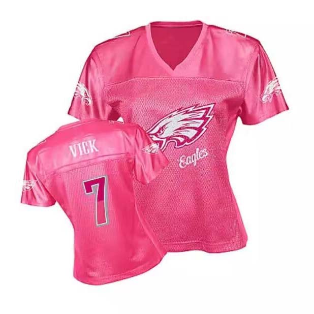 P.Eagles #7 Michael Vick Pink Fan Stitched American Football Jerseys
