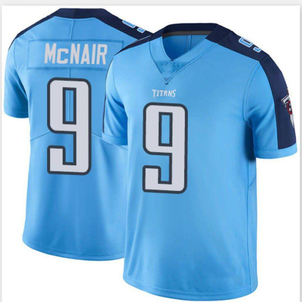 T.Titans #9 Steve McNair Light Blue Team Game Stitched American Football Jersey