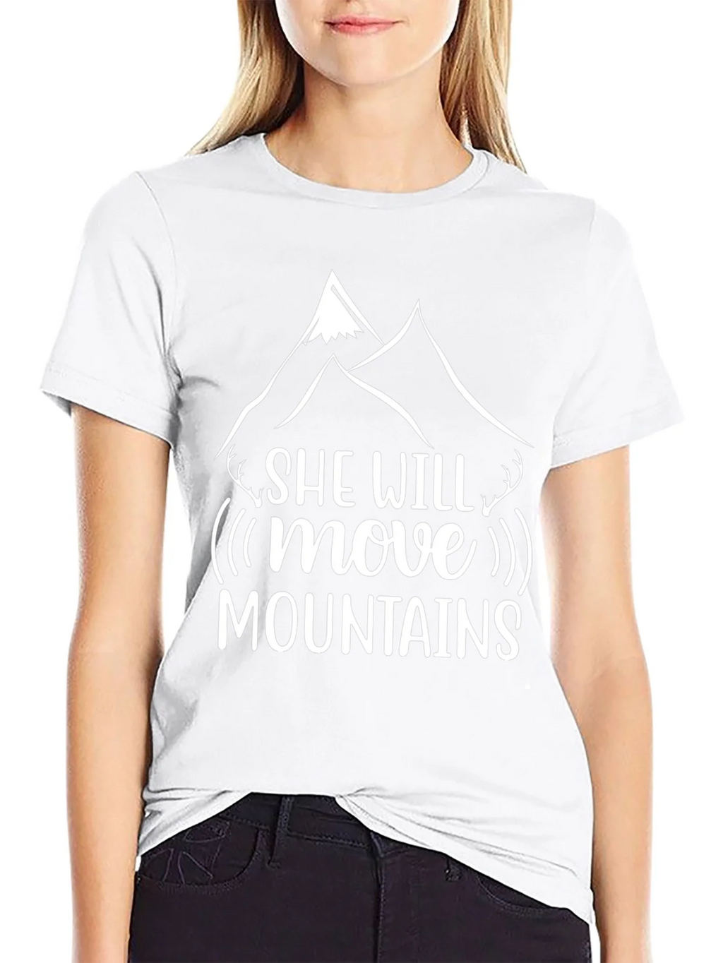 She Will Move Mountains Black Graphic T-Shirt