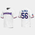 #56 RONEL BLANCO DOMINICAN REPUBLIC BASEBALL 2023 WORLD BASEBALL CLASSIC REPLICA JERSEYC WHITE Stitches Baseball Jerseys