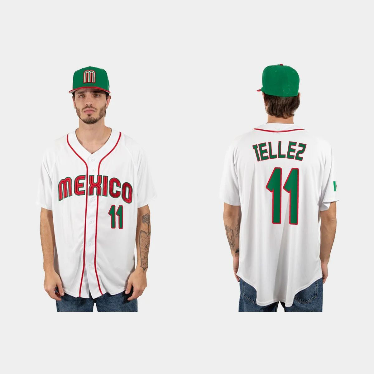 #11 ROWDY TELLEZ MEXICO BASEBALL 2023 WORLD BASEBALL CLASSIC JERSEYC WHITE Stitches Baseball Jerseys