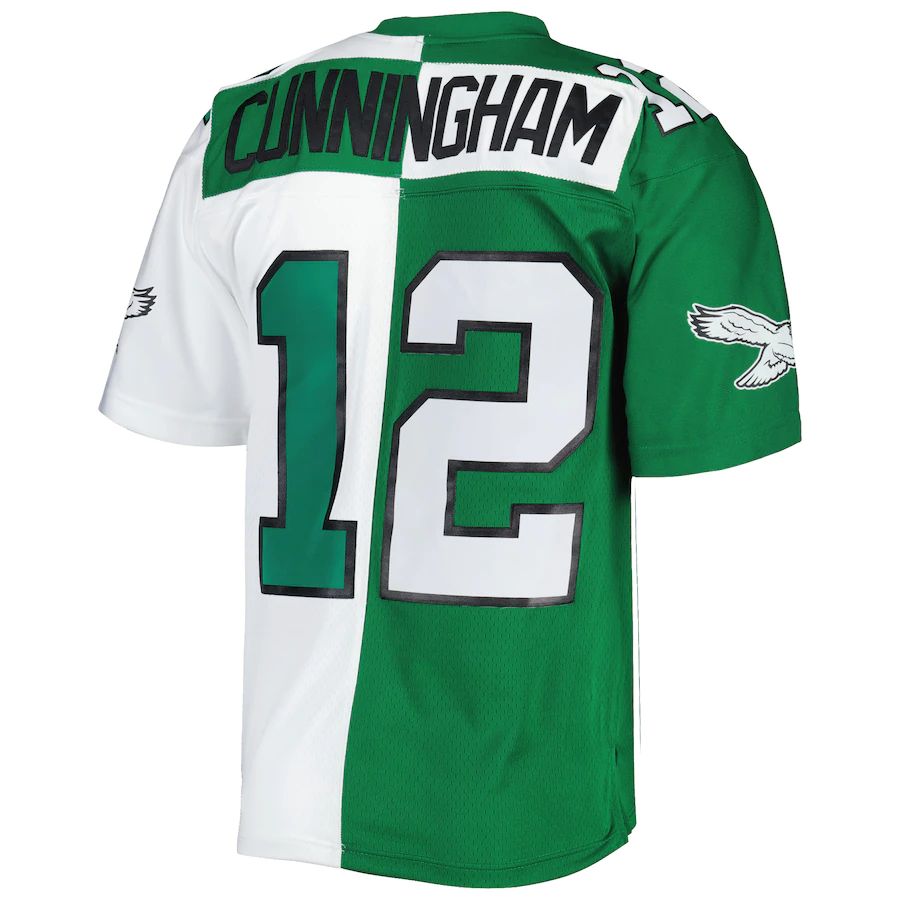 P.Eagles #12 Randall Cunningham 1990 Split Legacy Replica Jersey Stitched American Football Jerseys