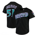 #51 Randy Johnson Arizona Diamondbacks Fashion Cooperstown Collection Mesh Batting Practice Jersey - Black Stitches Baseball Jerseys