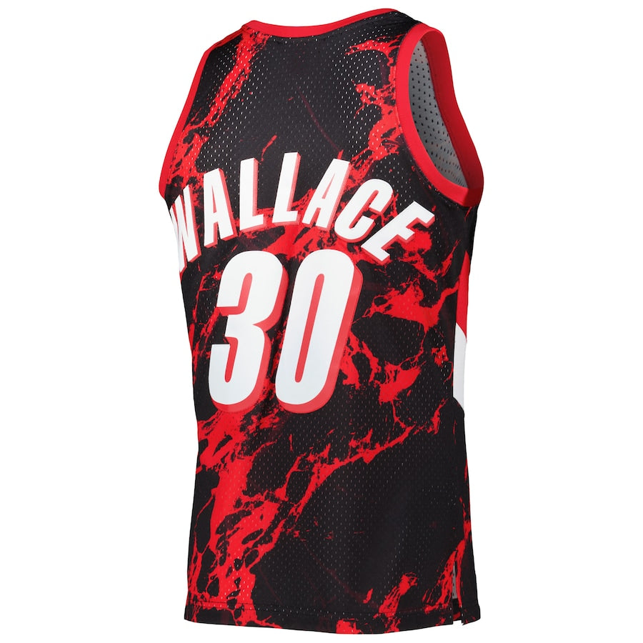 P.Trail Blazers #30 Rasheed Wallace 1996-97 Hardwood Classics  75th Anniversary Diamond Swingman Jersey Icon Edition Black Stitched American Basketball Jersey