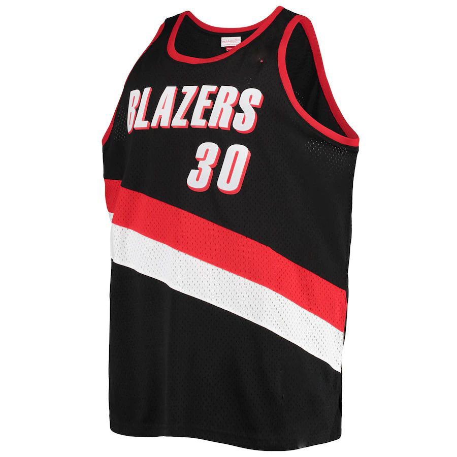 P.Trail Blazers #30 Rasheed Wallace Big & Tall Hardwood Classics Swingman Jersey Icon Edition Black Stitched American Basketball Jersey