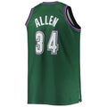M.Bucks #34 Ray Allen Big & Tall 1996-97 Hardwood Classics Swingman Jersey Hunter Green Stitched American Basketball Jersey