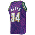 M.Bucks #34 Ray Allen Hardwood Classics 2000-01 Lunar New Year Swingman Jersey Purple Stitched American Basketball Jersey