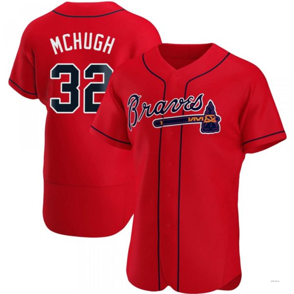 Atlanta Braves #32 Collin McHugh Red Alternate Jersey Stitches Baseball Jerseys