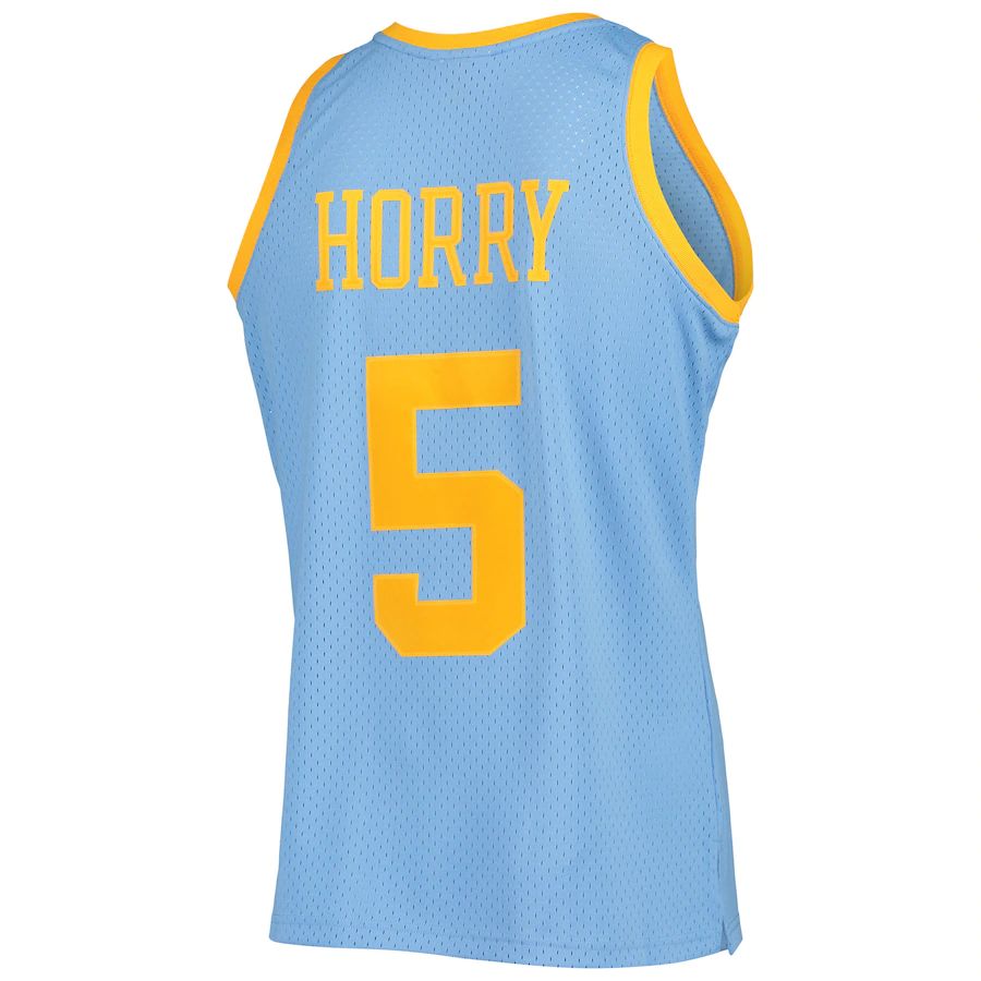 LA.Lakers #5 Robert Horry 2001-02 Hardwood Classics Swingman Jersey Powder Blue Stitched American Basketball Jersey