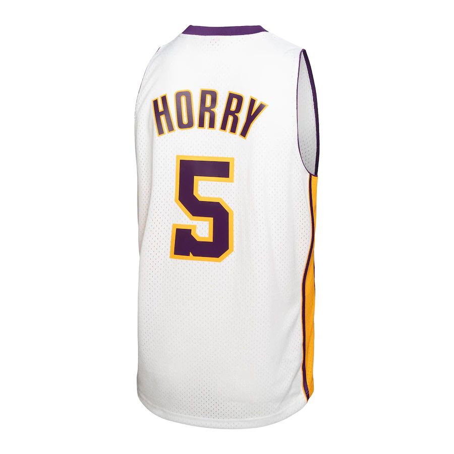 LA.Lakers #5 Robert Horry 2002-03 Hardwood Classics Swingman Jersey White Stitched American Basketball Jersey