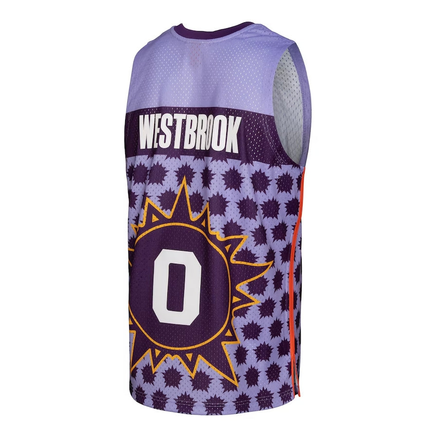 H.Rockets #0 Russell Westbrook 2009 Rising Stars Swingman Jersey - Purple Stitched American Basketball Jersey