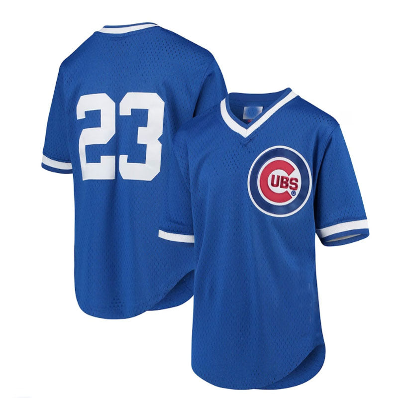 Chicago Cubs #23 Ryne Sandberg Youth Cooperstown Collection Mesh Batting Practice Jersey - Royal Baseball Jerseys