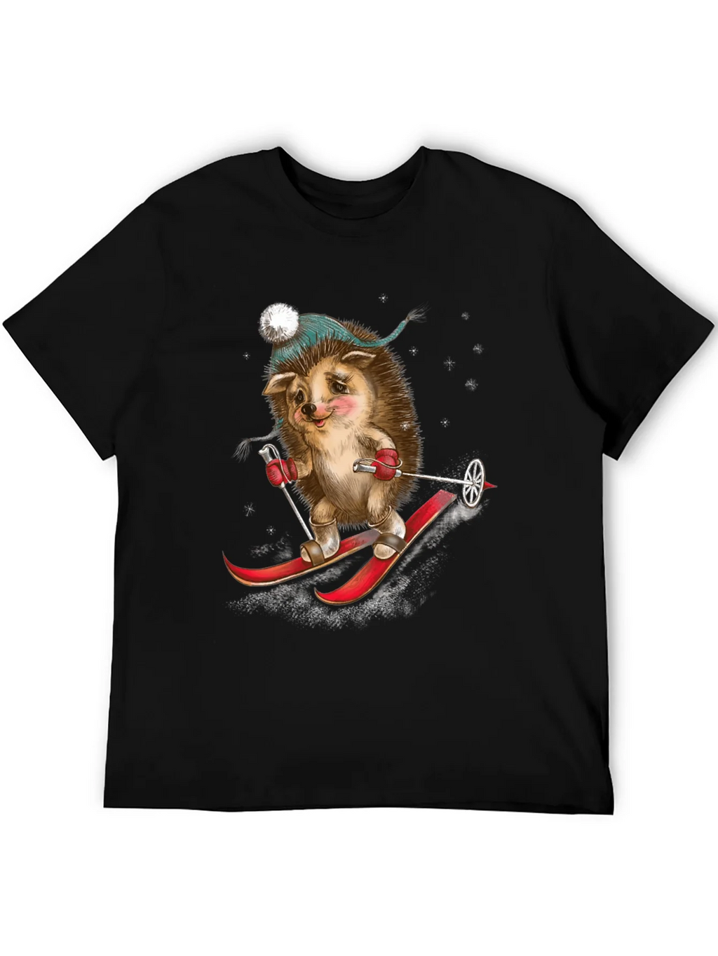 Skiing Hedgehog Graphic Tee